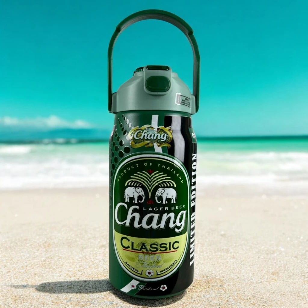 กระบอกน้ำเก็บความเย็น ขนาด1500 ml ใหญ่จุใจ มาพร้อมหูหิ้ว2ช่องดื่ม เก็บความเย็น 8-16 ชั่วโมง  สแตนเลส304 พร้อมส่ง thumbnail 7