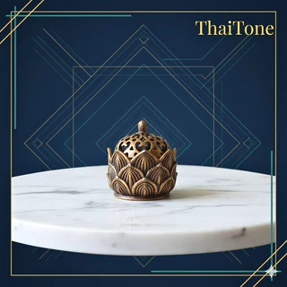 ที่ใส่กำยานดอกบัวมงคล ทองเหลือง เสริมพลังบูชาองค์เทพ เสริมสิริมงคล บูชาพระพิฆเนศ ky03