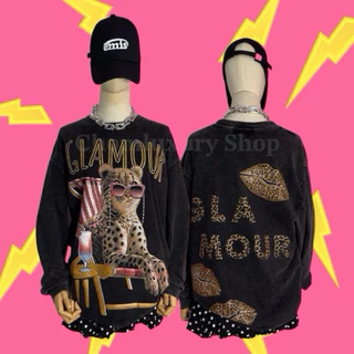 'ꫛꫀꪝ ' เสื้อยืดแขนยาว ผ้าฟอก อก 44-46 โอเวอร์ไซส์