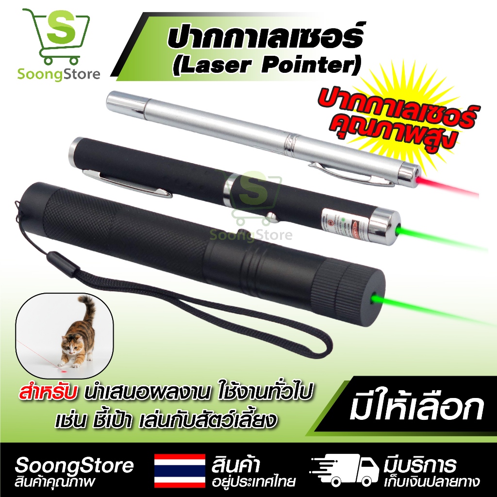 ปากกาเลเซอร์พอยเตอร์ Laser Pointer ไฟแรงสูง มีหลายแบบให้เลือก