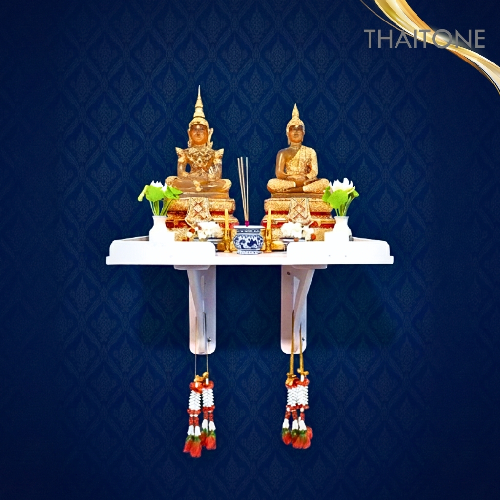 ชั้นวางพระติดผนัง หิ้งพระโมเดิร์นติดผนัง หิ้งพระมินิมอล มี 4 ขนาด พร้อมขาฉาก 1 คู่ sp01