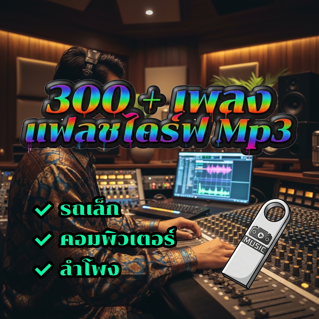 【300+เพลง】แฟลชไดรฟ์ USB MP3 รวมเพลงสากลฮิตยอดนิยม