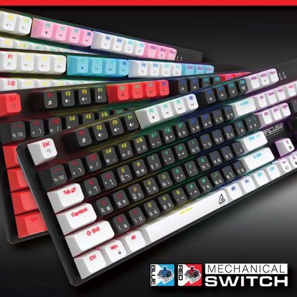 คีย์บอร์ด เกมมิ่ง SIGNO KB-727 MARCUSE Mechanical Gaming Keyboard BLUE  SW