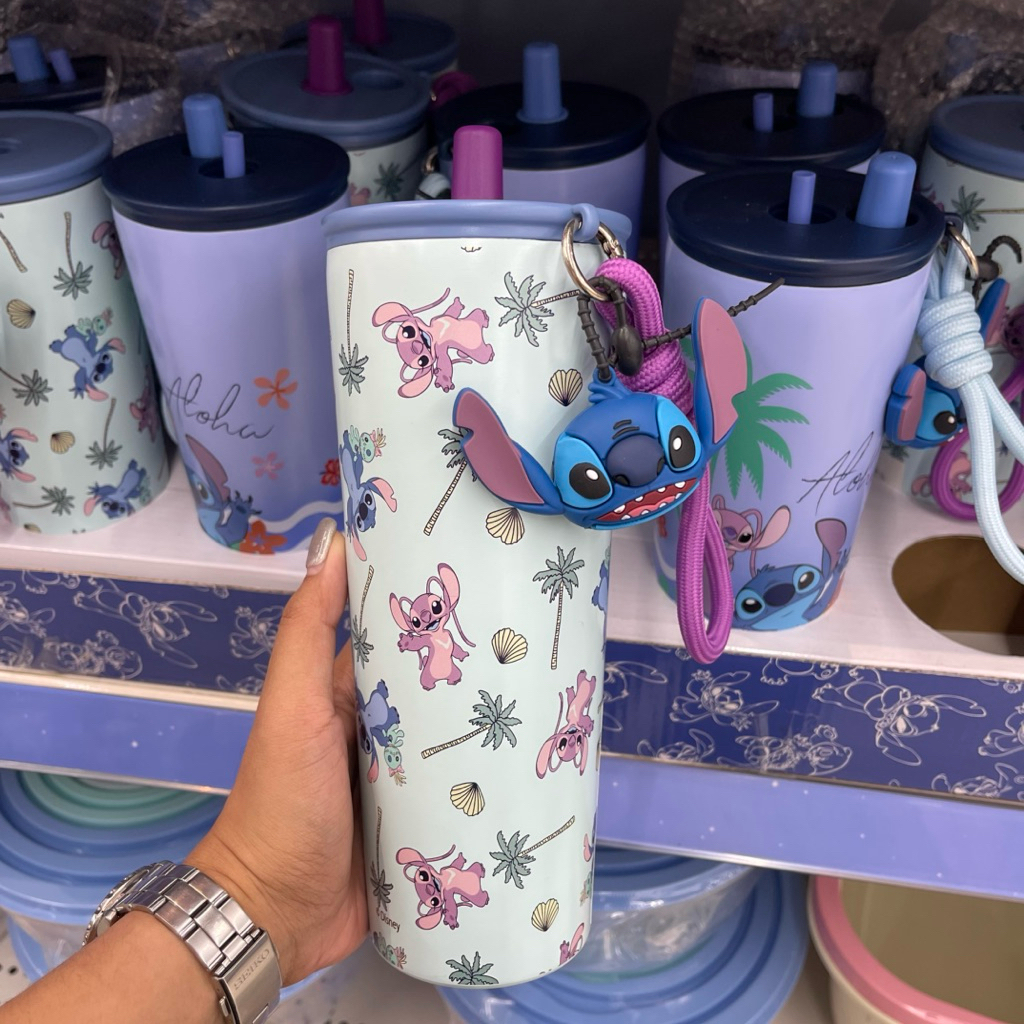 [มี2สี] แก้วเก็บความเย็นสติทช์ Stitch แก้วเก็บอุณหภูมิ แถมพวงกุญแจ