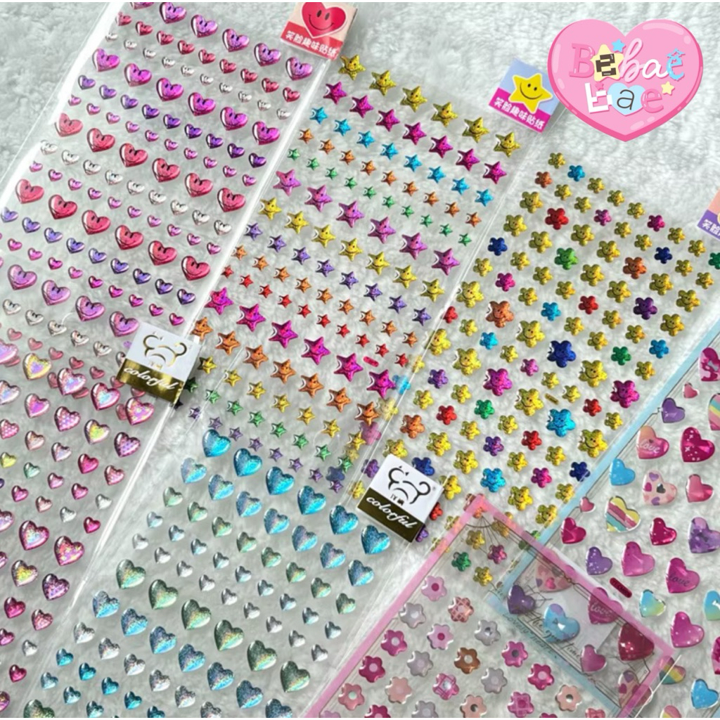 อัพเดทลายใหม่✨ sticker สติกเกอร์นูน สติกเกอร์เจลลี่ 4 ใบ 100