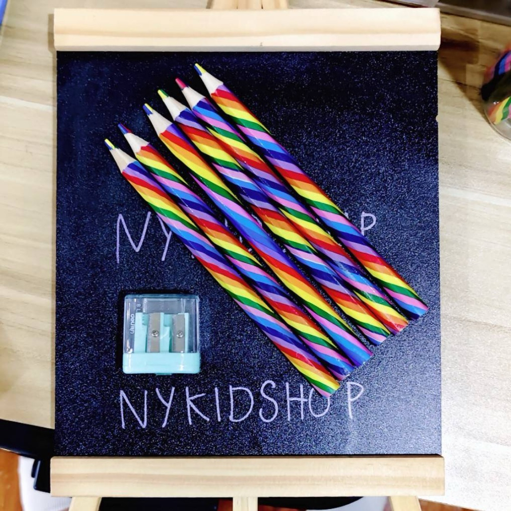 Rainbow pencil ดินสอสีไม้หลายสีในแท่งเดียว เนื้อสีไม่หักง่าย ระบายได้หลายสีในแท่งเดียว - รูปที่ 5