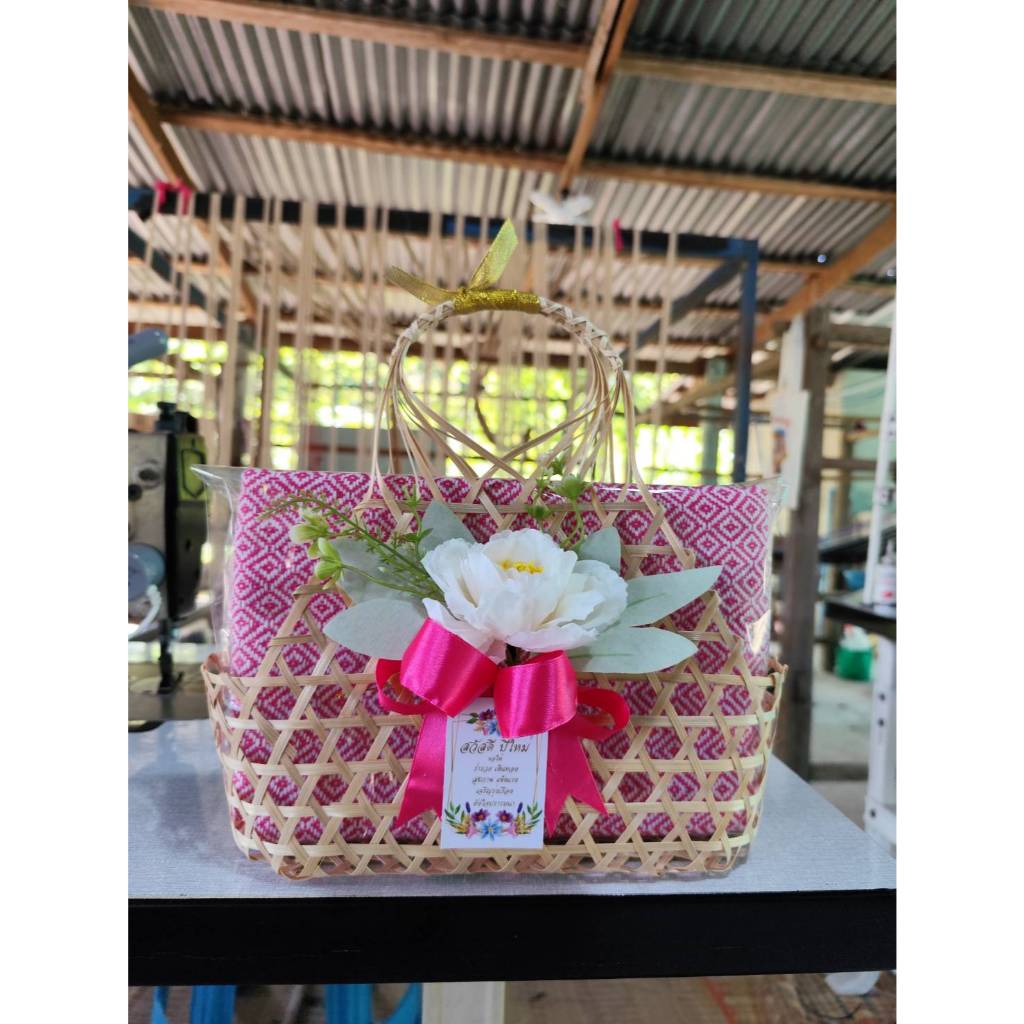 💐ผ้าคลุมไหล่(พร้อมชะลอมของขวัญ)💐ผ้าขนาด50*210 ซม.🌷ของขวัญ🌷งานแต่ง🌷งานเกษียณ - รูปที่ 3