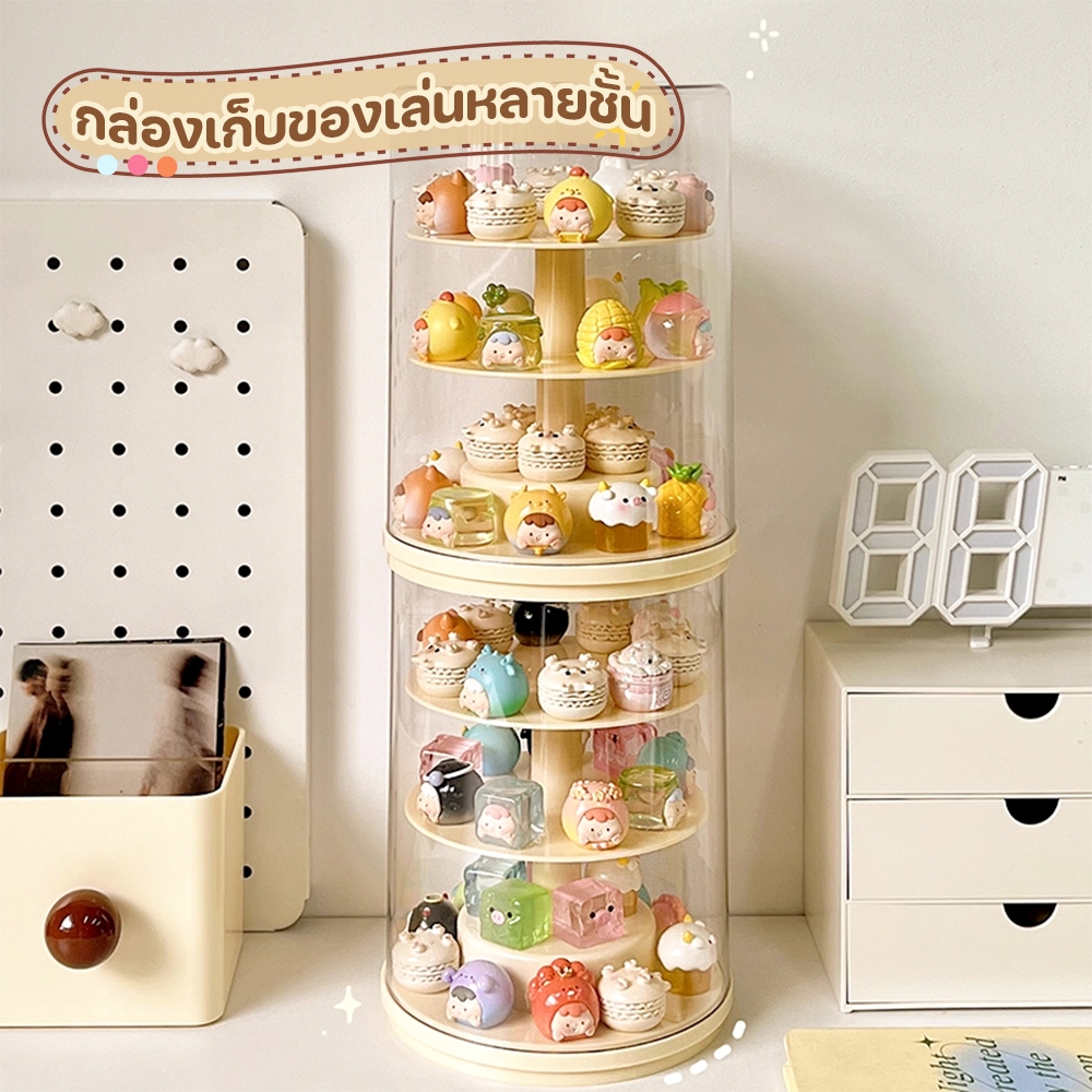 กล่องใส่โมเดล 3 ชั้น ตู้อะคริลิกใส กล่องโชว์ มีให้เลือก 2 ขนาด ประหยัดพื้นที่ กันฝุ่น กันน้ำ ฝาครอบ ใช้ง่าย หมุนได้360°