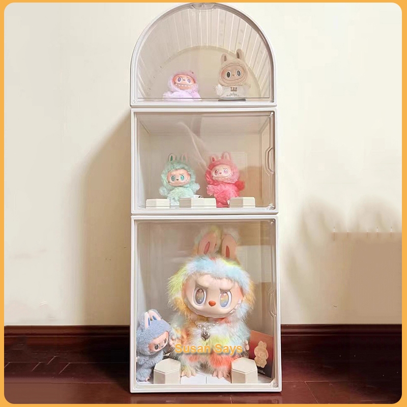 กล่องโชว์โมเดล ตู้โชว์ตุ๊กตา ตู้เก็บโมเดล ที่เก็บของสะสมart toy อะคริลิคใส ฟรีแผ่นรองด้านใน