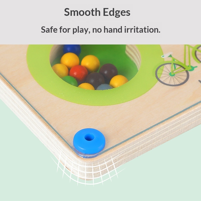 KiKi เขาวงกตแม่เหล็ก ของเล่นไม้ เสริมการพัฒนาการเด็ก สามารถช่วยให้เด็กเรียนรู้ที่จะแยกแยะสี - รูปที่ 4