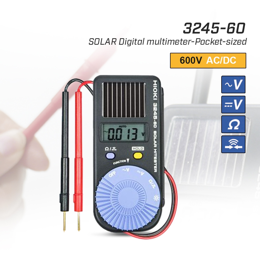 HIOKI 3245-60 มัลติมิเตอร์ชาร์จพลังงานแสงอาทิตย์ (SOLAR HiTESTER) ขนาดพกพา!