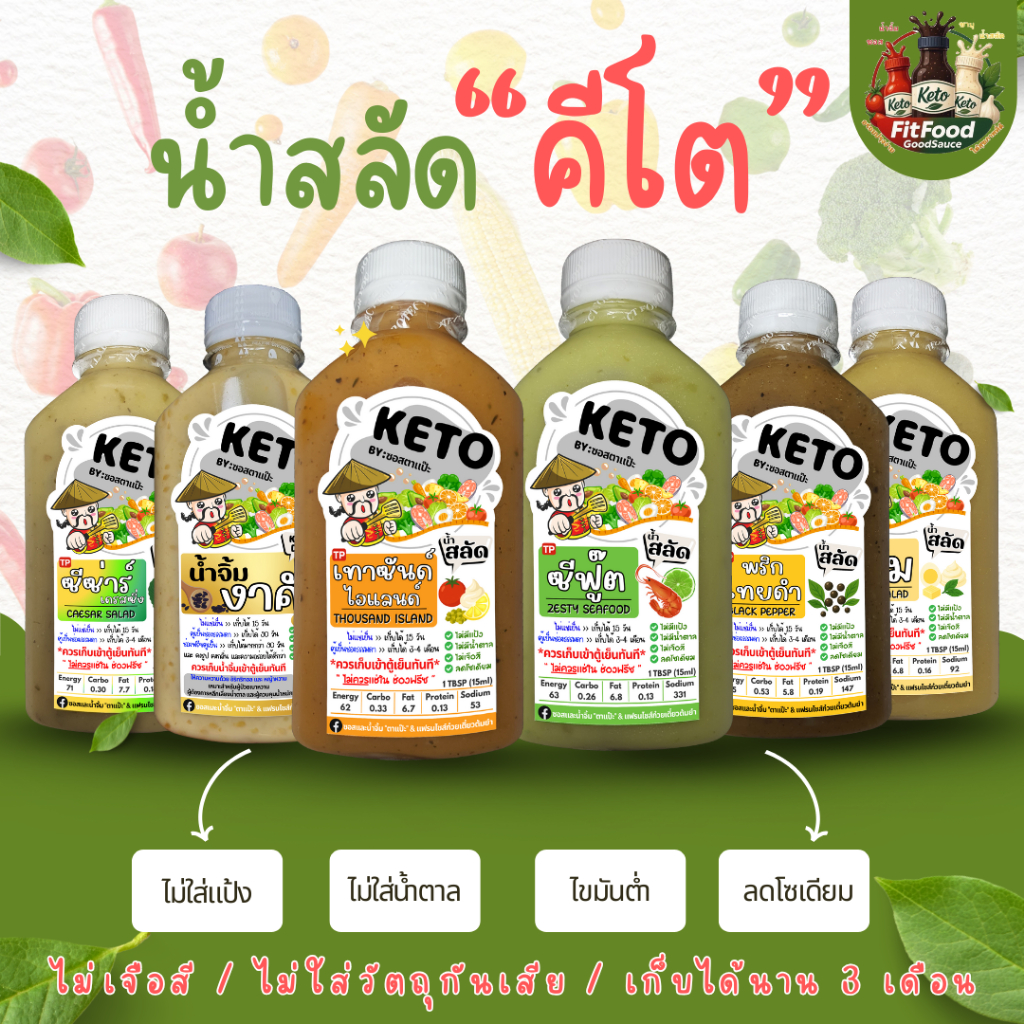 💌น้ำสลัด สูตรอร่อยเพื่อสุขภาพ💌  [KETO] : Low carb, 0%น้ำตาล, ไม่ใส่ผงชูรส, โซเดียม​ต่ำ, ไขมันต่ำ] by FitFood GoodSauce - รูปที่ 7