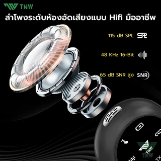TNW A37 ไมโครโฟนไร้สาย ตัดเสียงรบกวน ไมค์ไร้สาย พร้อมเคสชาร์จ Wireless Mic พร้อมหน้าจอแบบดิจิตอล สำหรับ IOS/Type-C
