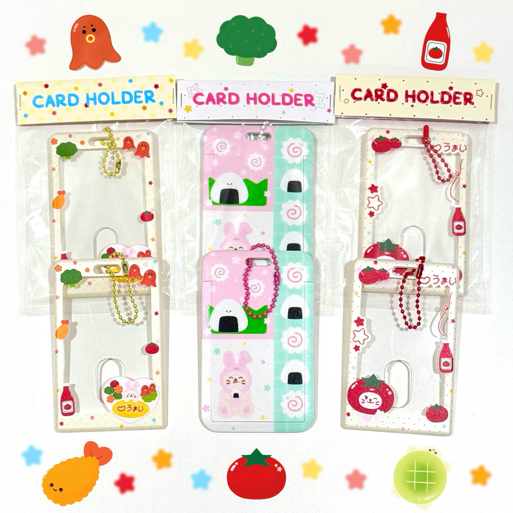 ⭐️ Card Holder YUMMY FOODIES 🍥🍙🍅 | ที่ใส่บัตร, การ์ด, เฟรมการ์ด ✨แถมฟรี! โซ่ไข่ปลา