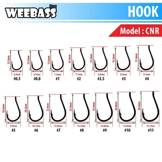 [item012] ตะขอเบ็ด จินุ (ตูดห่วง) WEEBASS CNR เบอร์ 0.5 ถึง เบอร์ 11