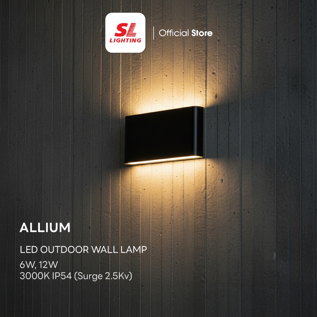 SL LIGHTING | Outdoor Wall Lamp โคมไฟติดผนังภายนอก LED 3000K ไฟส่อง 2 ทาง IP54 รุ่น ALLIUM