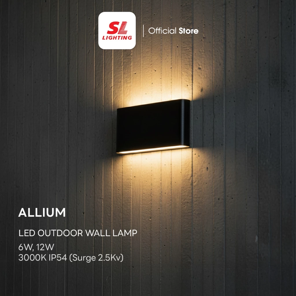 SL LIGHTING | Outdoor Wall Lamp โคมไฟติดผนังภายนอก LED 3000K ไฟส่อง 2 ทาง IP54 รุ่น ALLIUM