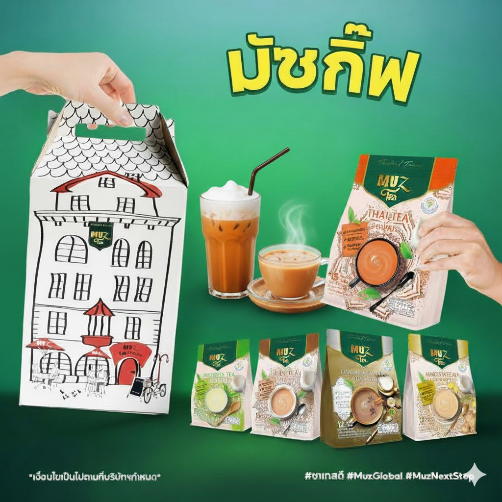 มัซกิ๊ฟบ็อค ชุดของขวัญ ชานมสูตรสุขภาพ 5 รส (ตรามัซ) คละรส 5 ถุง