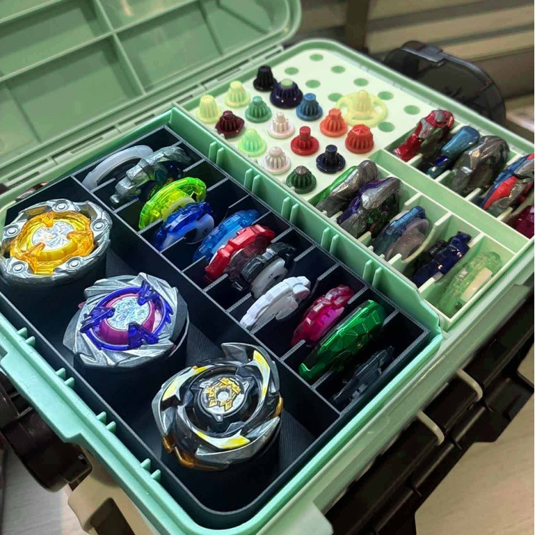 เซ็ทคู่(3) slot ใส่เบย์เบลด 3 ช่อง/รัชแชท11 + slot ใส่รัชแชท10/บิท25 ใส่กล่องตกปลาเล็กชั้นบนได้ (ไม่