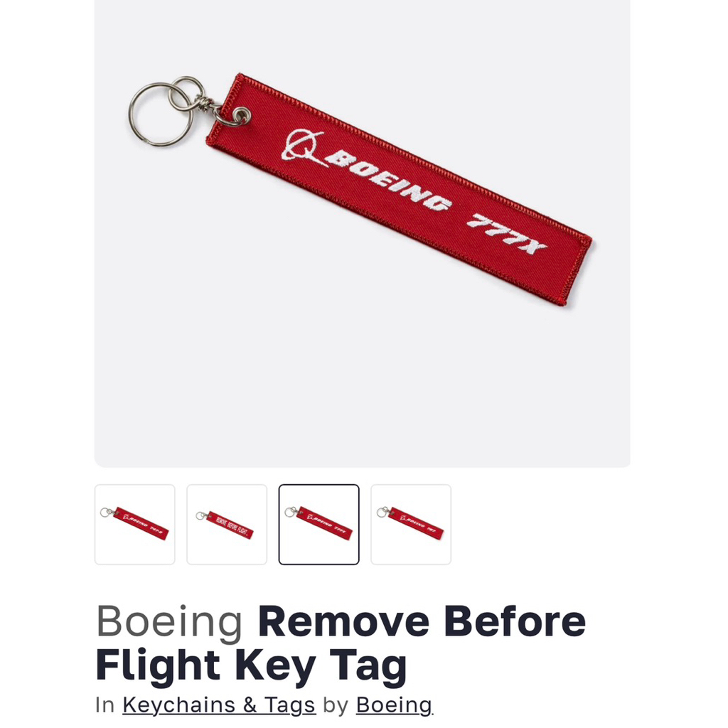 พวงกุญแจ Boeing Remove Before Flight Key Tag (777X) ของแท้จาก Boeing