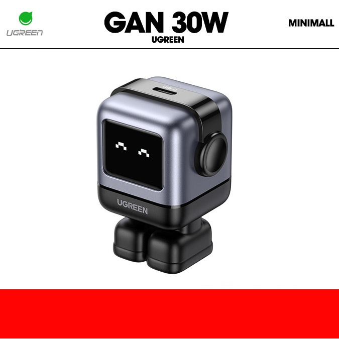 [ พร้อมส่ง] UGREEN RoboGaN 30W Charger หน้าจอ LCD หัวชาร์จ Robot รุ่น CD359