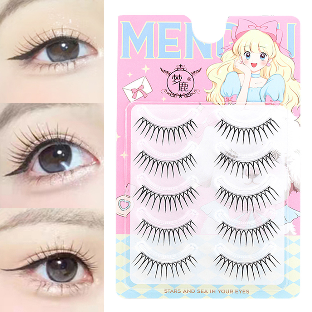 Menglu- Natural Cross Lash Extension Comic Eye 5 Pairs False Eyelashes U-shaped Dense Reusable Korean Makeup ราคา ถูกที่สุด ดีลบีเคเค แกลเลอรีภาพที่ 9