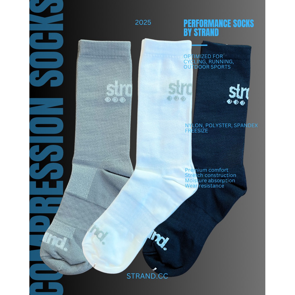 ถุงเท้าปั่นจักรยาน วิ่ง กีฬาอื่นๆ Performance compression socks