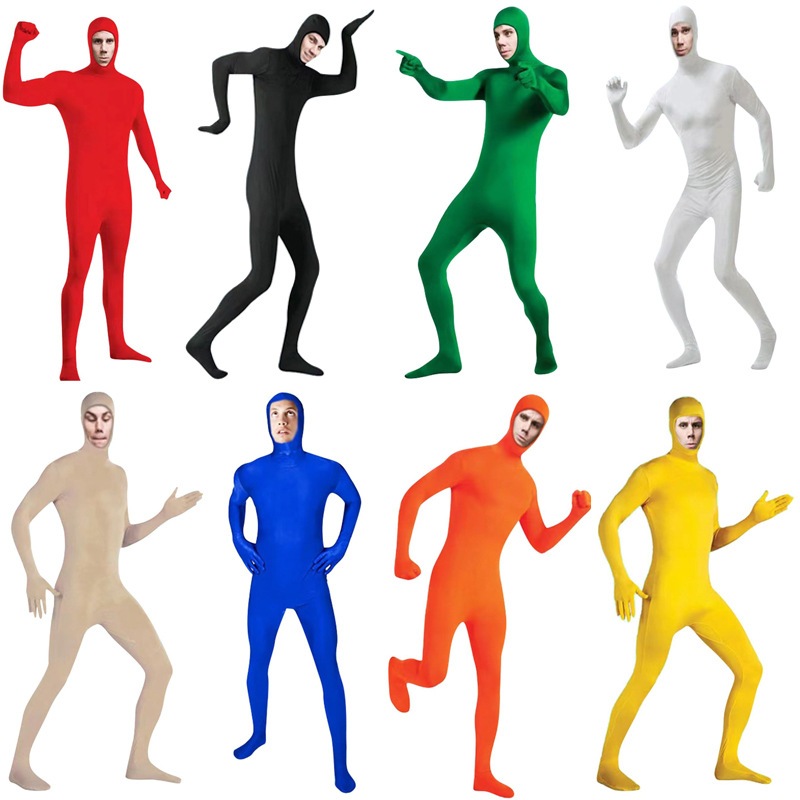 ชุดบอดี้สูท💥พร้อมส่งทันที กทม.💥ST1 ชุดกรีนสกรีน 🟢⚫⚪ เซ็นทาย Bodysuit sentai green screen black cloth