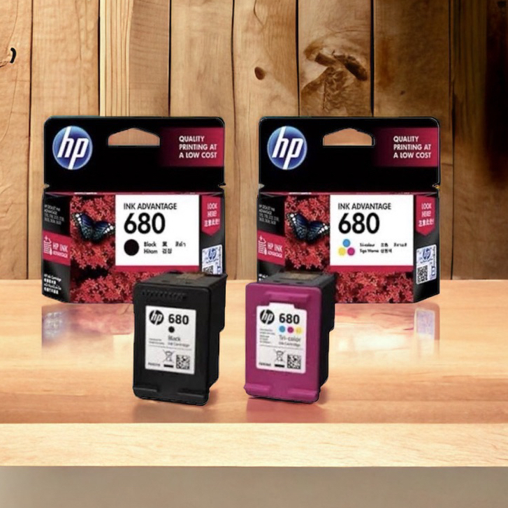 HP 680 ดำ HP 680 สี หมึกพิมพ์ inkjet ของแท้ 100% (ตลับดำ+ สี)
