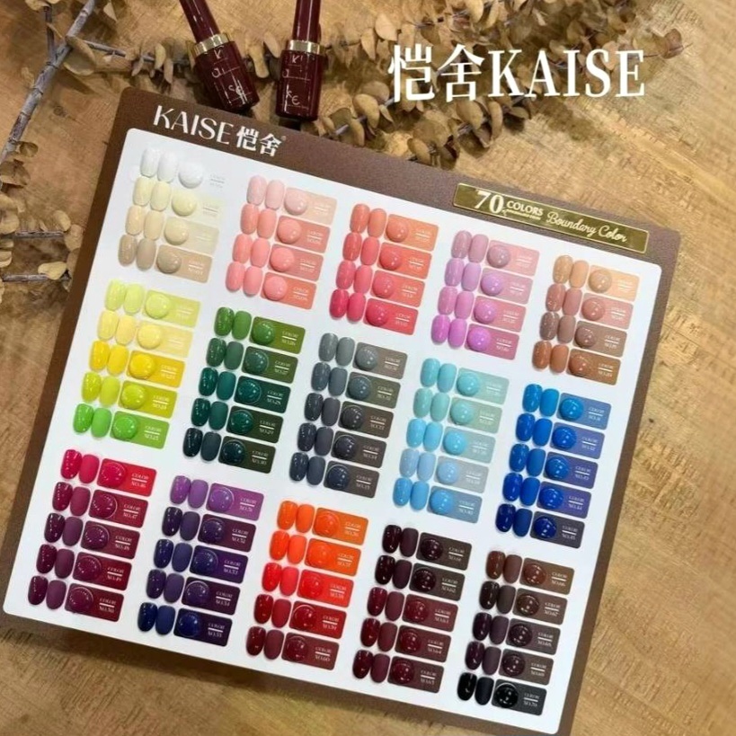 เซตสีเล็บเจลจีน🇨🇳 KAISE Gel Color 70 สีพื้น 🆓️ชาร์ตสีสำเร็จรูป พร้อมส่ง