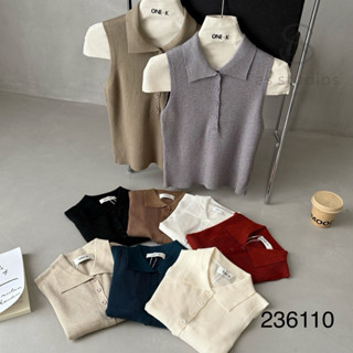 ONE-K เสื้อไหมพรมผ้าร่องคอปก