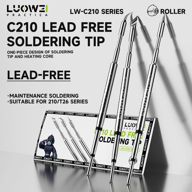 Luowei LW-C210 หัวแร้งเคล็ดลับ Universal ใช้งานร่วมกับ Speed Worker T26/C210 สถานีบัดกรี C210 ความร้อน Core ปลายตรง Mach – โปรปัง
