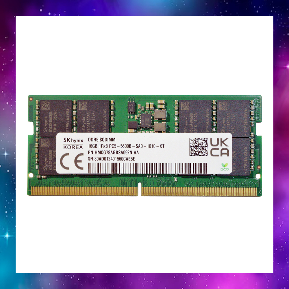 RAM NOTEBOOK (แรมโน้ตบุ๊ค) SK HYNIX DDR5 SODIMM 8GB 1Rx16 PC5 - 5600B-SC0 ใช้งานปกติ