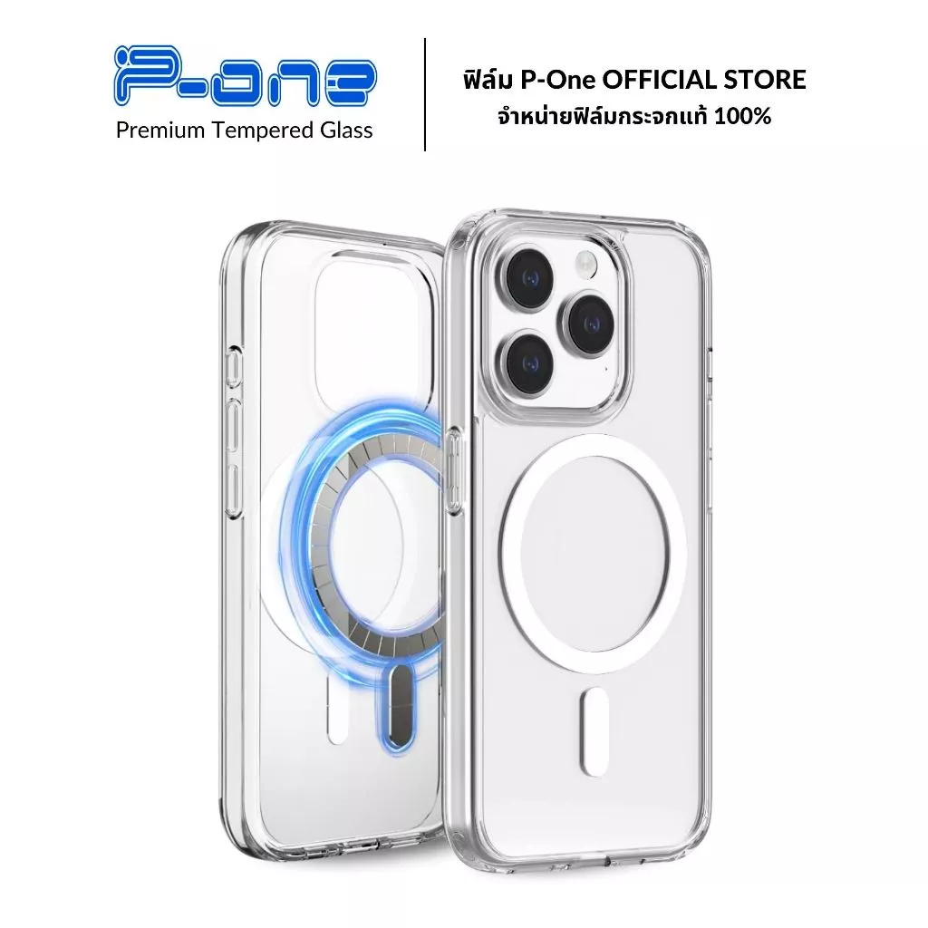 [🇯🇵P-One] เคสแม่เหล็ก iPhone อะคริลิก+TPU ใส 17 16 15 14 13 12 11 Pro Max Plus Mini SE 8 7 XR XS E thumbnail 3