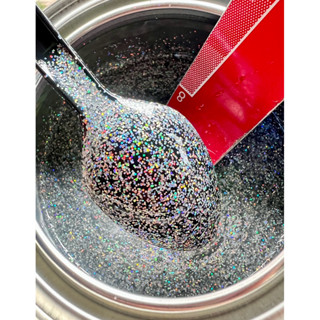 ✨🔮Flake-2 ผงกากเพชรสีเงินประกายรุ้ง เกรดสำหรับพ่นรถยนต์ (Gli…