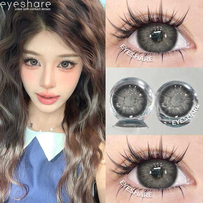 คอนแทคเลนส์ Eyeshare Pattaya Brown/Gray 14.2mm ขนาดมินิ 🌷 ลายฮิต ขายดีมาก ส่งฟรี