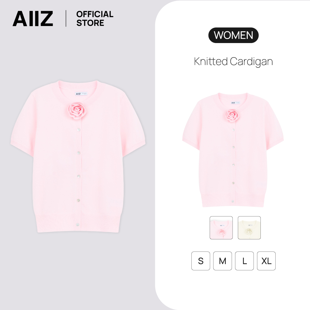 AIIZ คาร์ดิแกนผู้หญิงผ้าถัก AIIZ Women's Knitted Cardigan