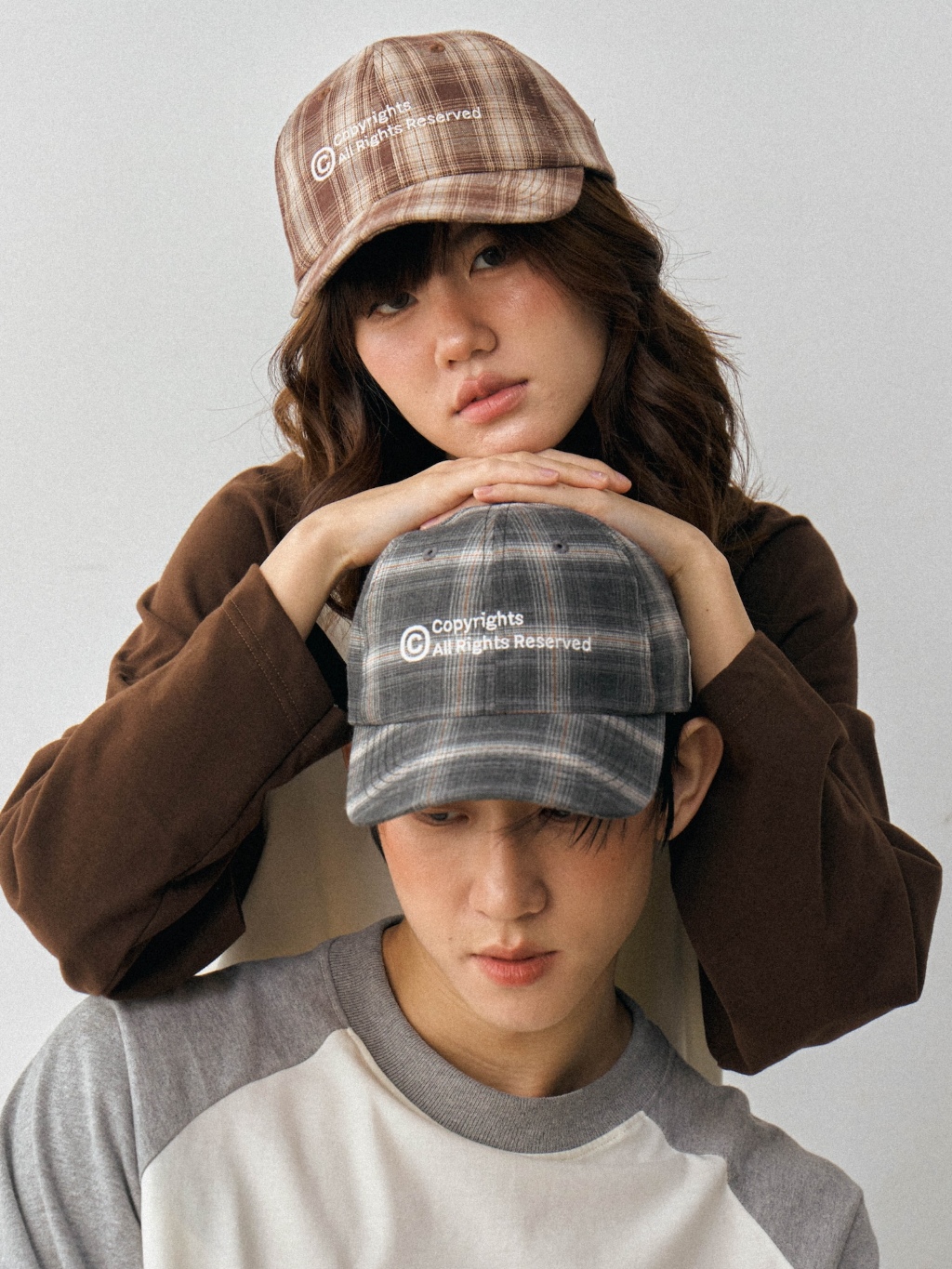 ENDOFMARCH | COPYRIGHTS PLAID CAP หมวกแก๊ปทรงเบสบอล unisex