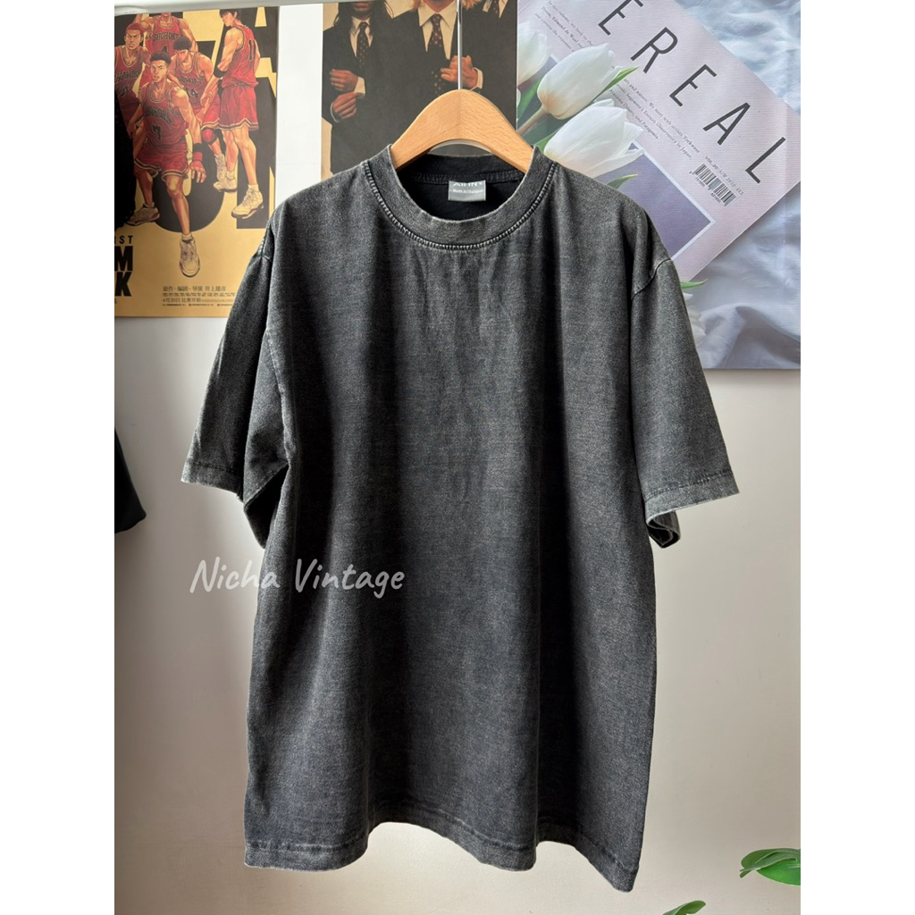 เสื้อยืดผ้าฟอกวิเทจแบบไม่มีราย อก46/52/62 (แต่งขาดได้แจ้งข้อความ) ราคาส่งมีคะ