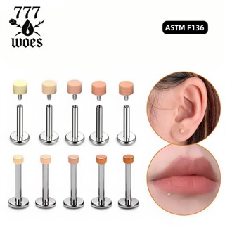 G23ไทเทเนียมเกรดแพทย์สีเนื้อแบบซ่อนแนบผิวต่างหูจิวกระดูกอ่อน…