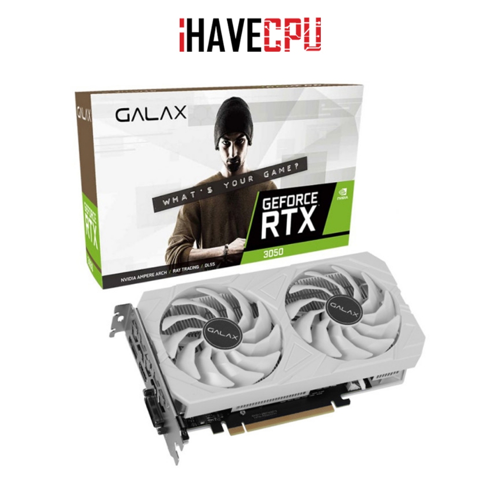 การ์ดจอ (vga) iHAVECPU GALAX GEFORCE RTX 3050 EX WHITE - 6GB GDDR6