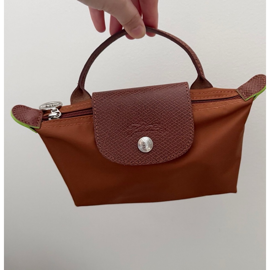 **พร้อมส่ง ใช้codeลดได้📌 Longchamp mini pouch  สีน้ำตาล cognac 🤎