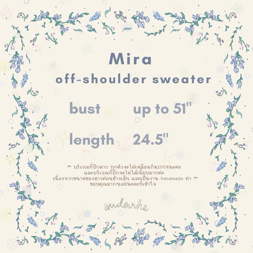 audorhe | Mira off-shoulder sweater ( HEART NO RESTOCK ) ราคา ถูกที่สุด ดีลบีเคเค แกลเลอรีภาพที่ 7