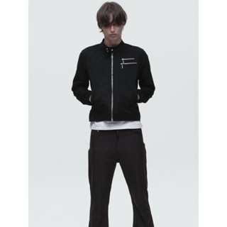 DOUBLE ZIPPER SUEDE MOTO JACKET