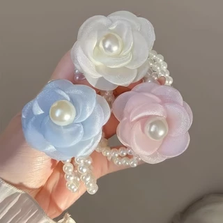 🌸🌸ยางรัดผมลายดอกไม้หนังยาง ยางมัดผมสำหรับผู้หญิงน่ารัก สุดคิ้ว สายฝอ y2k มีหลายสีให้เลือก