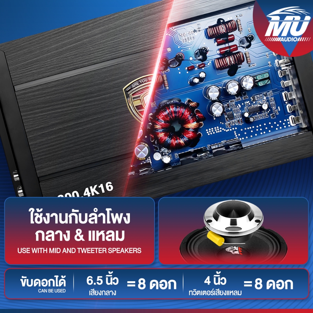BA SOUND เพาเวอร์แอมป์ CLASS D 4CH. 4X380W BA-300.4K16 เพาเวอร์ขับซับ เพาเวอร์เสียงกลาง เพาวเวอร์แอมป์คลาสดี แอมป์ขยาย ราคา ถูกที่สุด ดีลบีเคเค แกลเลอรีภาพที่ 2
