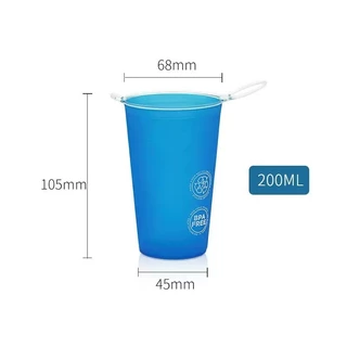 แก้วน้ำ แก้วน้ำเดินป่า พับได้ มีหูคล้อง วัสดุซิลิโคน foodgrade 200ml