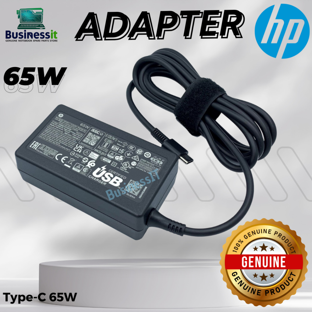 Adapter HP 65W Type-C แท้ ศูนย์ HP Thailand ใช้ได้กับ HP ทุกรุ่นที่ เป็น Type-C 65W และ 45W