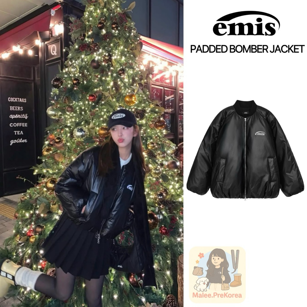 Emis เสื้อกันหนาวขนเป็ดรุ่น PADDED BOMBER JACKET เสื้อกันหนาวติดลบ เสื้อโค้ทแบรนด์เกาหลี ของแท้จากช็