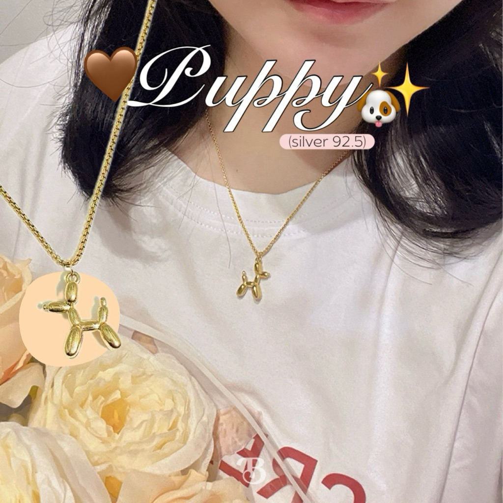 ꒰ สร้อยคอ Puppy น้องเป็นสีทอง แมชง่ายขับผิว ไม่ลอก เกาหลีเกาใจมากก ♡ - Burwoodstore